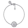 925 Sterling Silver Diamond Bujukan Initial U Bracelet - 0.04 ct
