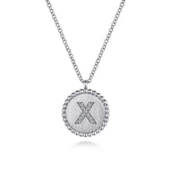 925 Sterling Silver Diamond Bujukan Initial X Necklace