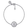 925 Sterling Silver Diamond Bujukan Initial Y Bracelet - 0.03 ct