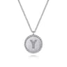 925 Sterling Silver Diamond Bujukan Initial Y Necklace - 0.03 ct