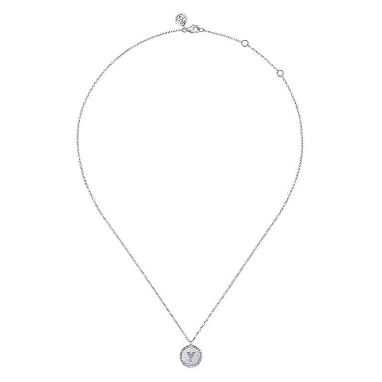 925 Sterling Silver Diamond Bujukan Initial Y Necklace - 0.03 ct - Shot 2