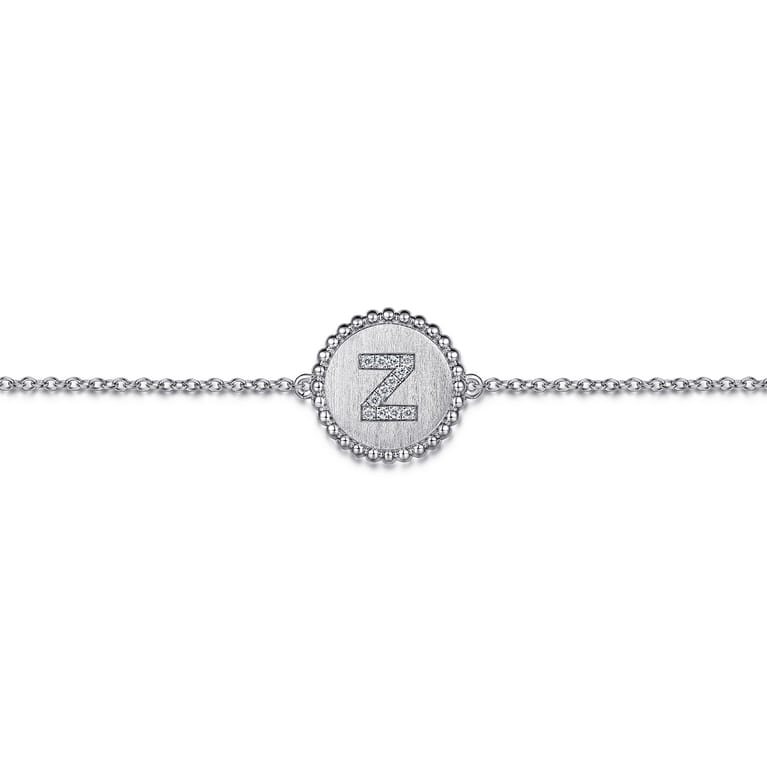 925 Sterling Silver Diamond Bujukan Initial Z Bracelet - 0.05 ct - Shot 2
