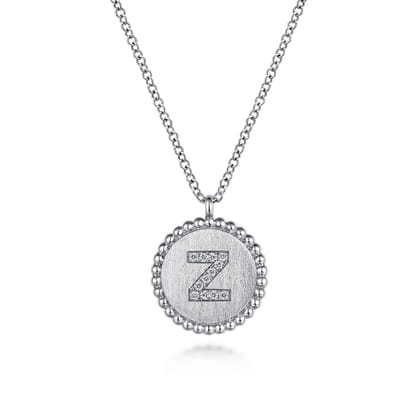 925 Sterling Silver Diamond Bujukan Initial Z Necklace