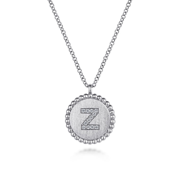 925 Sterling Silver Diamond Bujukan Initial Z Necklace - 0.05 ct - Shot 1