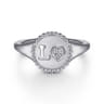 925 Sterling Silver Diamond Bujukan LOVE Medallion Ladies Ring - 0.02 ct