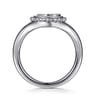 925 Sterling Silver Diamond Bujukan LOVE Medallion Ladies Ring - 0.02 ct