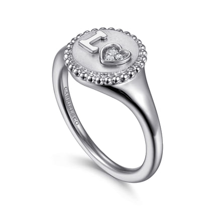 925 Sterling Silver Diamond Bujukan LOVE Medallion Ladies Ring