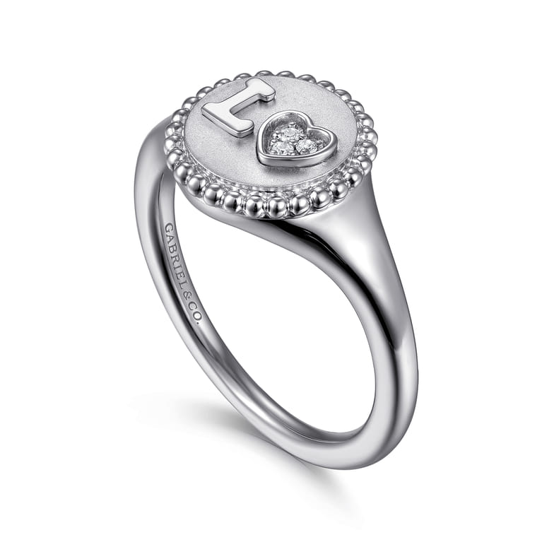 925 Sterling Silver Diamond Bujukan LOVE Medallion Ladies Ring - 0.02 ct - Shot 3