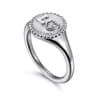 925 Sterling Silver Diamond Bujukan LOVE Medallion Ladies Ring - 0.02 ct