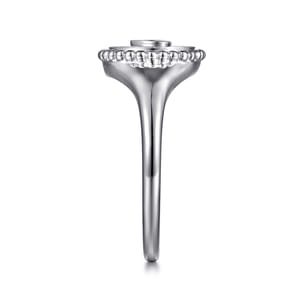 925 Sterling Silver Diamond Bujukan LOVE Medallion Ladies Ring