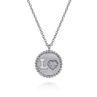 925 Sterling Silver Diamond Bujukan LOVE Medallion Pendant Necklace