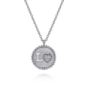 925 Sterling Silver Diamond Bujukan LOVE Medallion Pendant Necklace