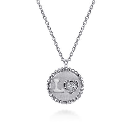 925 Sterling Silver Diamond Bujukan LOVE Medallion Pendant Necklace