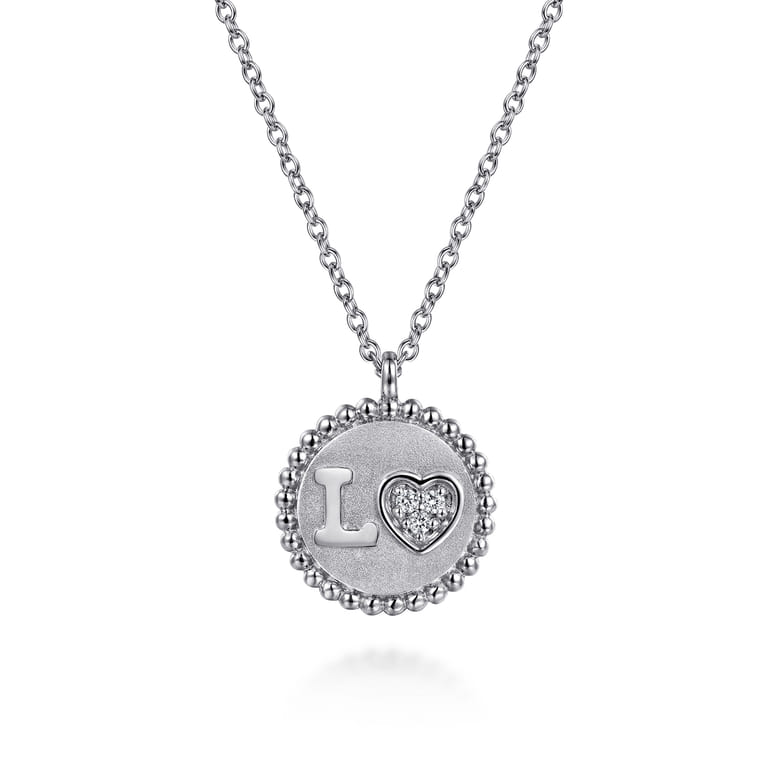 925 Sterling Silver Diamond Bujukan LOVE Medallion Pendant Necklace - 0.03 ct - Shot 1