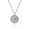 925 Sterling Silver Diamond Bujukan LOVE Medallion Pendant Necklace - 0.03 ct