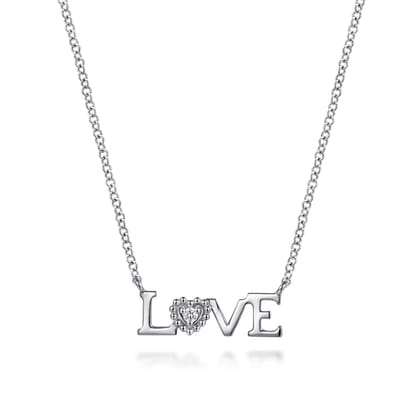 925 Sterling Silver Diamond Bujukan LOVE Pendant Necklace