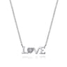 925 Sterling Silver Diamond Bujukan LOVE Pendant Necklace - 0.02 ct