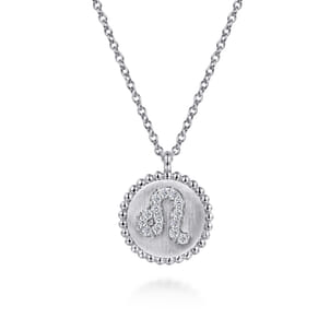 925 Sterling Silver Diamond Bujukan Leo Jul 23 - Aug 22 Zodiac Pendant Necklace