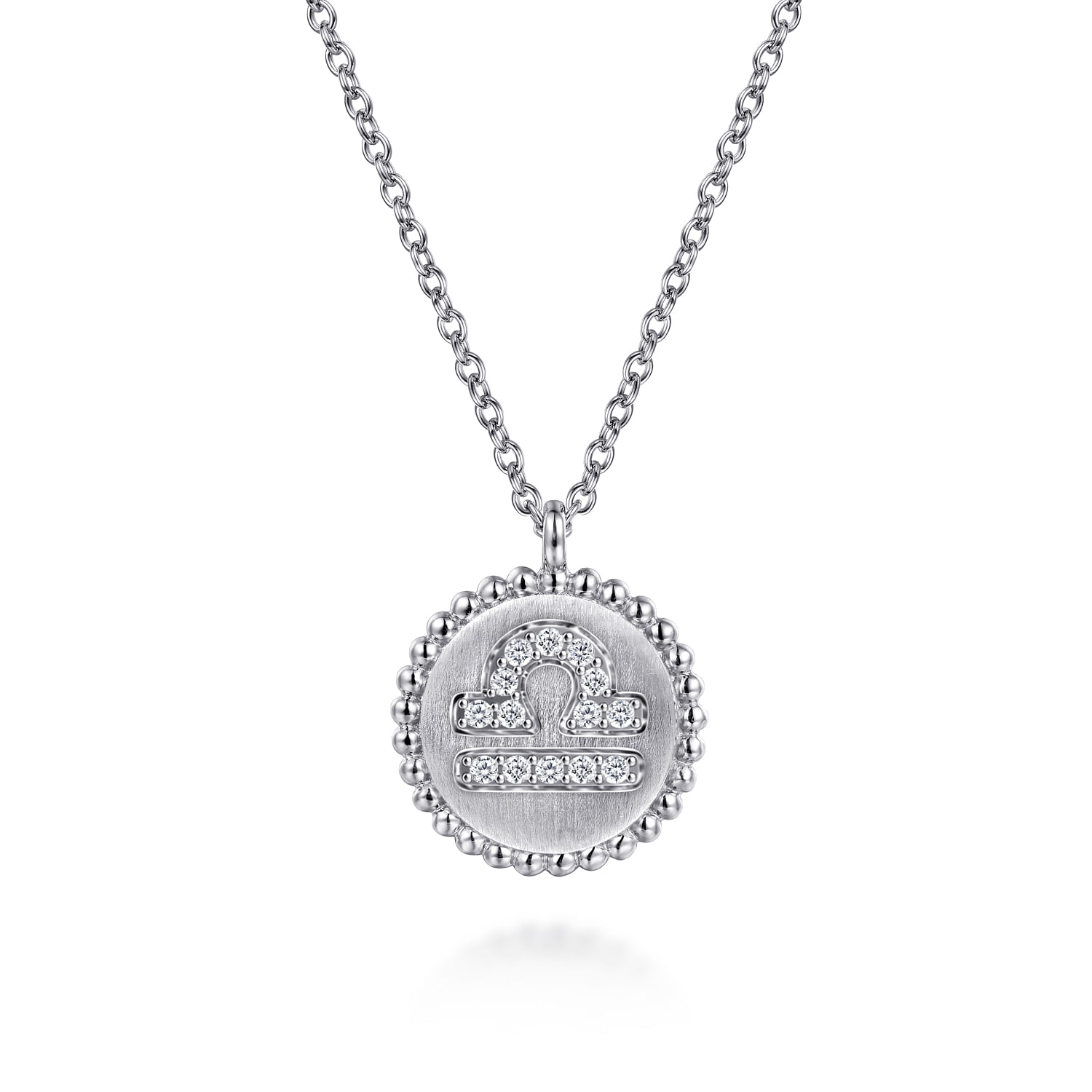925 Sterling Silver Diamond Bujukan Libra Sep 23 Oct 22 Zodiac Pendant Necklace