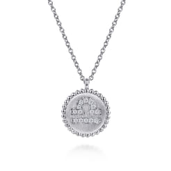 925 Sterling Silver Diamond Bujukan Libra (Sep 23 - Oct 22)Zodiac Pendant Necklace