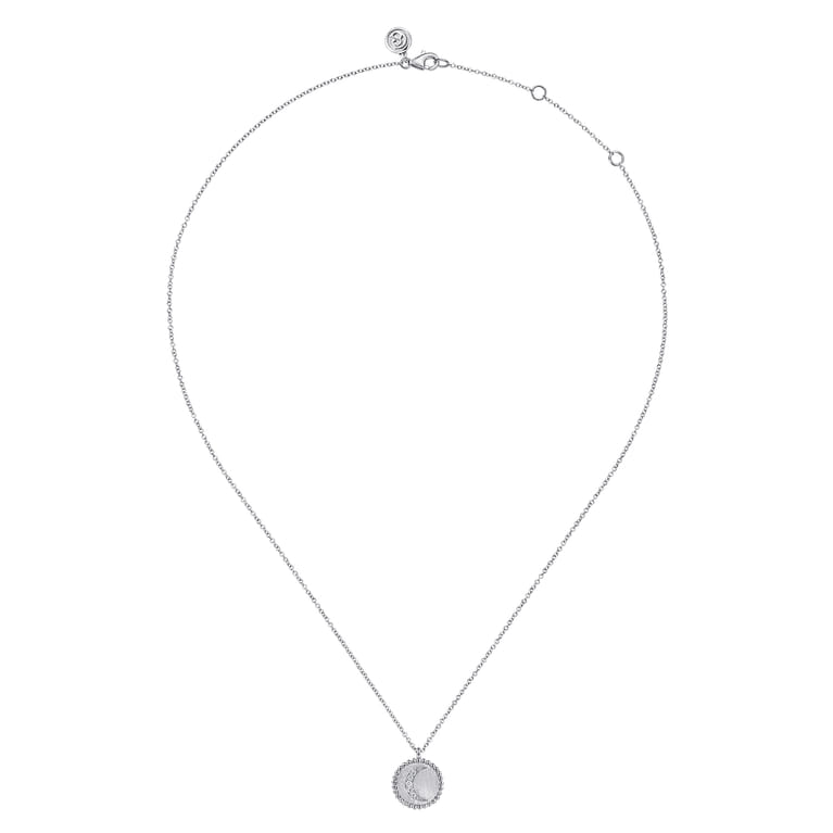 925 Sterling Silver Diamond Bujukan Moon Medallion Pendant Necklace - 0.04 ct - Shot 2