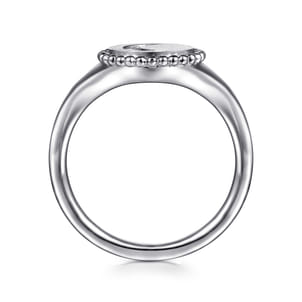 925 Sterling Silver Diamond Bujukan Moon Signet Ring