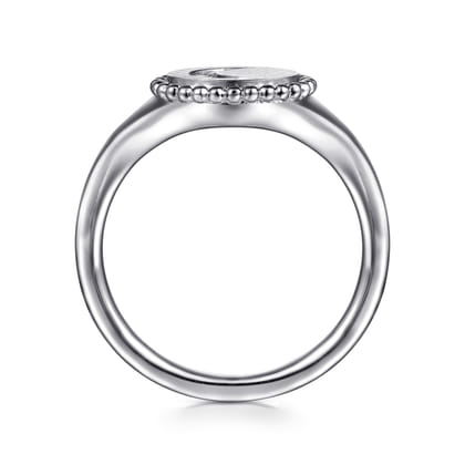 925 Sterling Silver Diamond Bujukan Moon Signet Ring