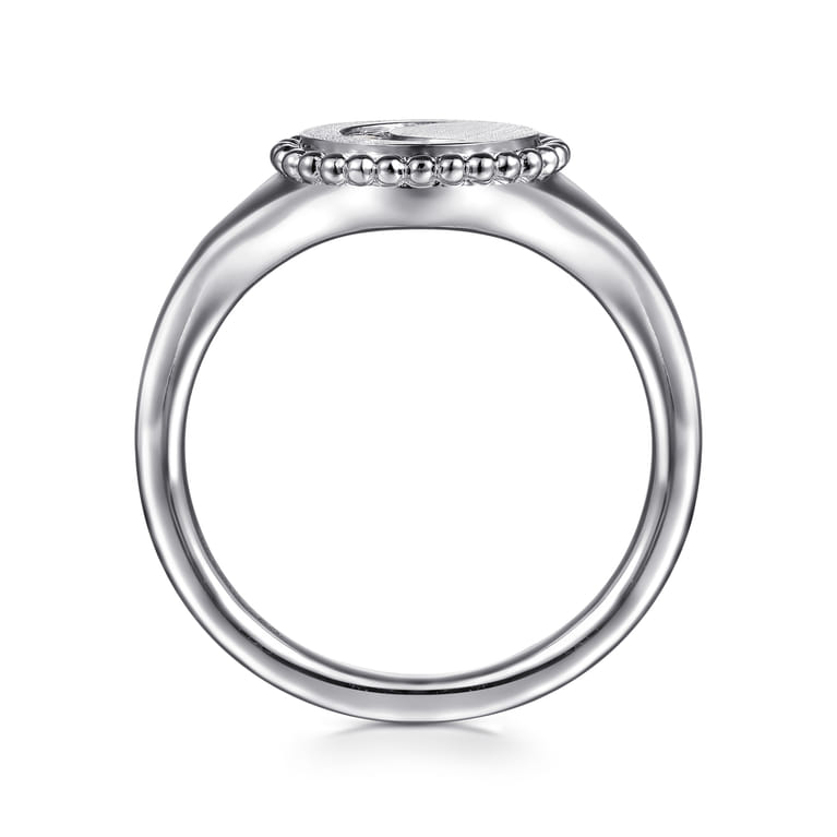 925 Sterling Silver Diamond Bujukan Moon Signet Ring - 0.04 ct - Shot 2