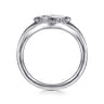925 Sterling Silver Diamond Bujukan Moon Signet Ring - 0.04 ct