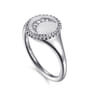 925 Sterling Silver Diamond Bujukan Moon Signet Ring - 0.04 ct