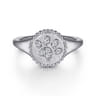925 Sterling Silver Diamond Bujukan Paw Print Medallion Ladies Ring - 0.07 ct