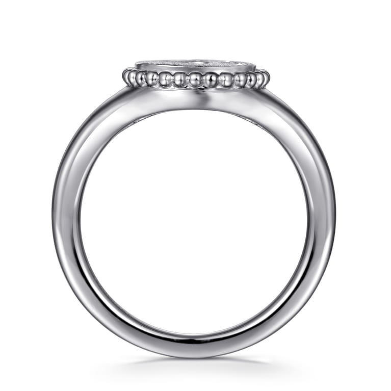 925 Sterling Silver Diamond Bujukan Paw Print Medallion Ladies Ring - 0.07 ct - Shot 2