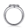 925 Sterling Silver Diamond Bujukan Paw Print Medallion Ladies Ring - 0.07 ct