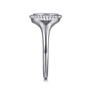 925 Sterling Silver Diamond Bujukan Paw Print Medallion Ladies Ring