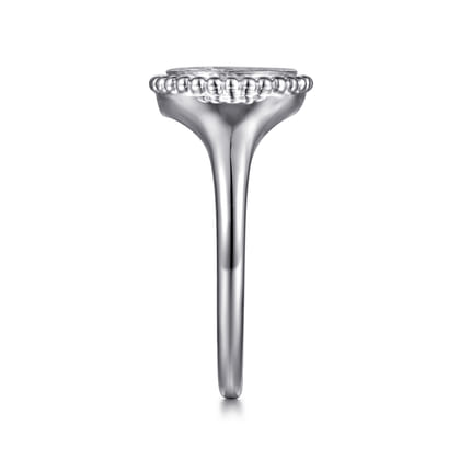 925 Sterling Silver Diamond Bujukan Paw Print Medallion Ladies Ring