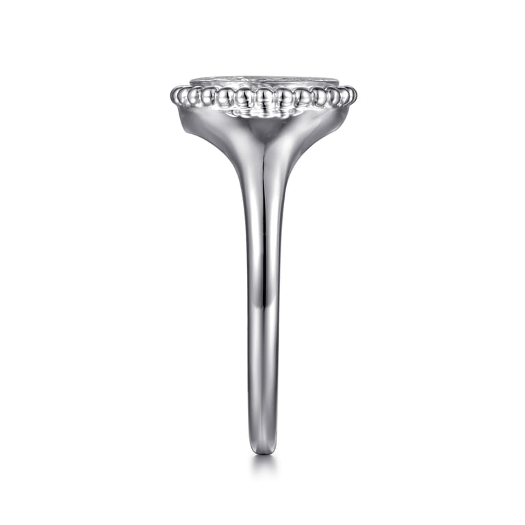 925 Sterling Silver Diamond Bujukan Paw Print Medallion Ladies Ring - 0.07 ct - Shot 4