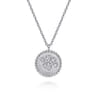 925 Sterling Silver Diamond Bujukan Paw Print Medallion Pendant Necklace - 0.07 ct