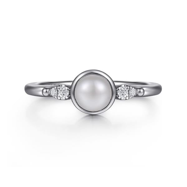 Silver Pearl Promise Ring