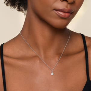 925 Sterling Silver Diamond Bujukan Pearl Pendant Necklace