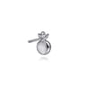 925 Sterling Silver Diamond Bujukan Pearl Stud Earrings - 0.03 ct