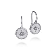925 Sterling Silver Diamond Bujukan Starburst Medallion Earrings