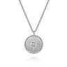 925 Sterling Silver Diamond Bujukan Starburst Medallion Pendant Necklace - 0.02 ct