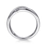 925 Sterling Silver Diamond Bypass Wrap Ring - 0.05 ct