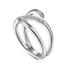 925 Sterling Silver Diamond Bypass Wrap Ring - 0.05 ct