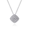 925 Sterling Silver Diamond Cluster Pendant Necklace - 0.07 ct