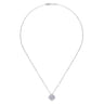 925 Sterling Silver Diamond Cluster Pendant Necklace - 0.07 ct