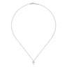 925 Sterling Silver Diamond Cross Pendant Necklace - 0.02 ct