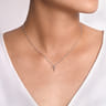 925 Sterling Silver Diamond Cross Pendant Necklace - 0.02 ct