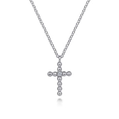 925 Sterling Silver Diamond Cross Pendant Necklace