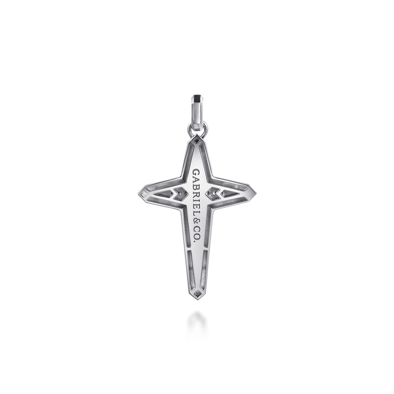 925 Sterling Silver Diamond Cross Pendant - 0.2 ct - Shot 2